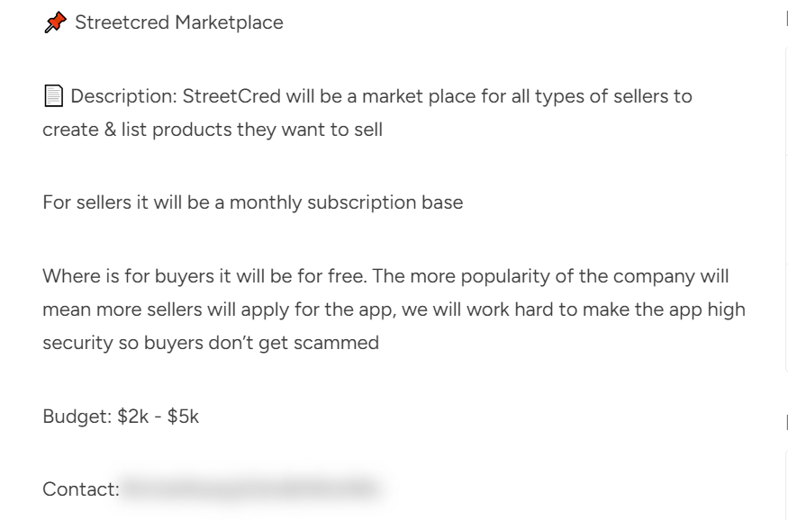 Example Of An RFP on our platform