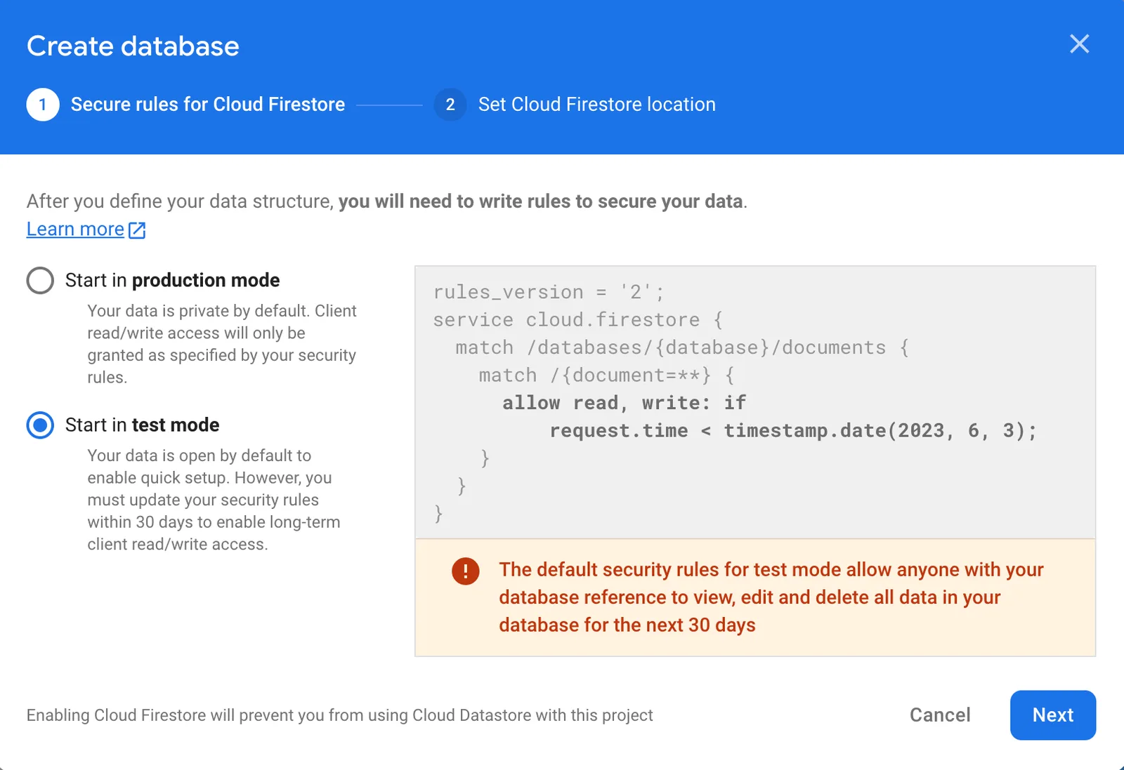 Firebase security rules