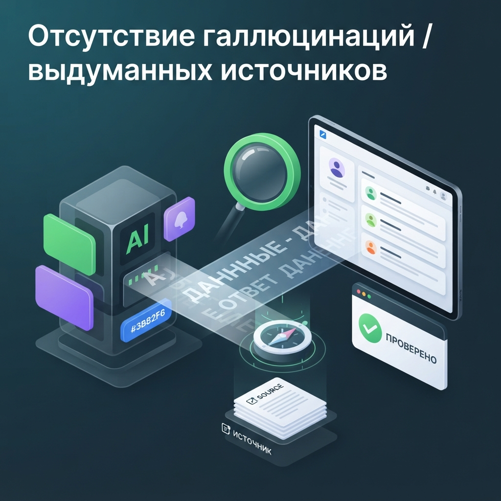 Отсутствие галлюцинаций / выдуманных источников