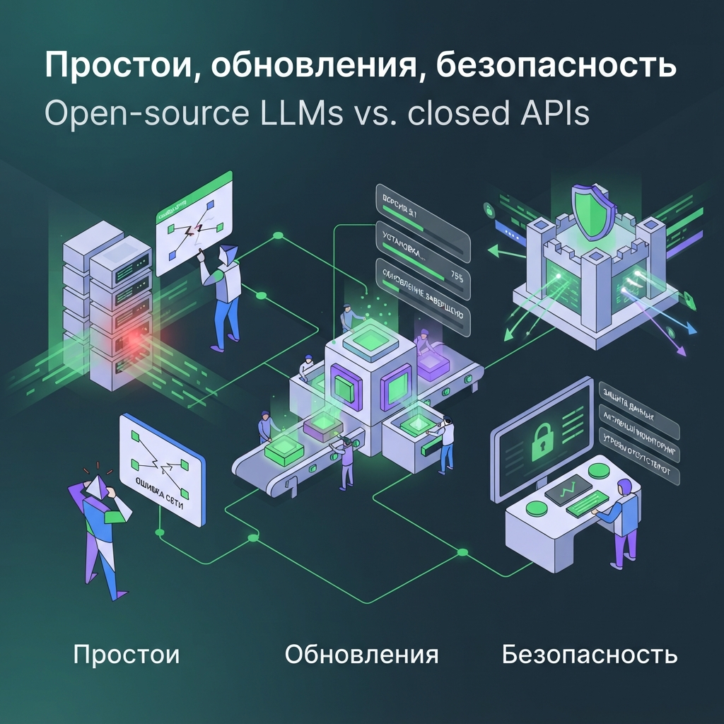 Простои, обновления, безопасность