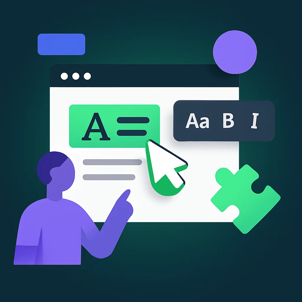 Display the basic typographic styles of a text by right-clicking it